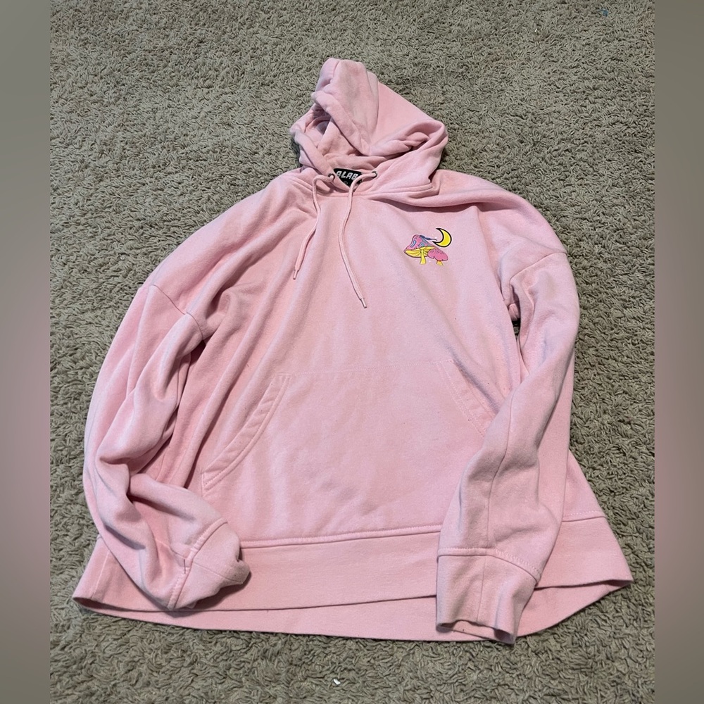 Light Pink Embroidered Sweater with Ribbed Cuffs